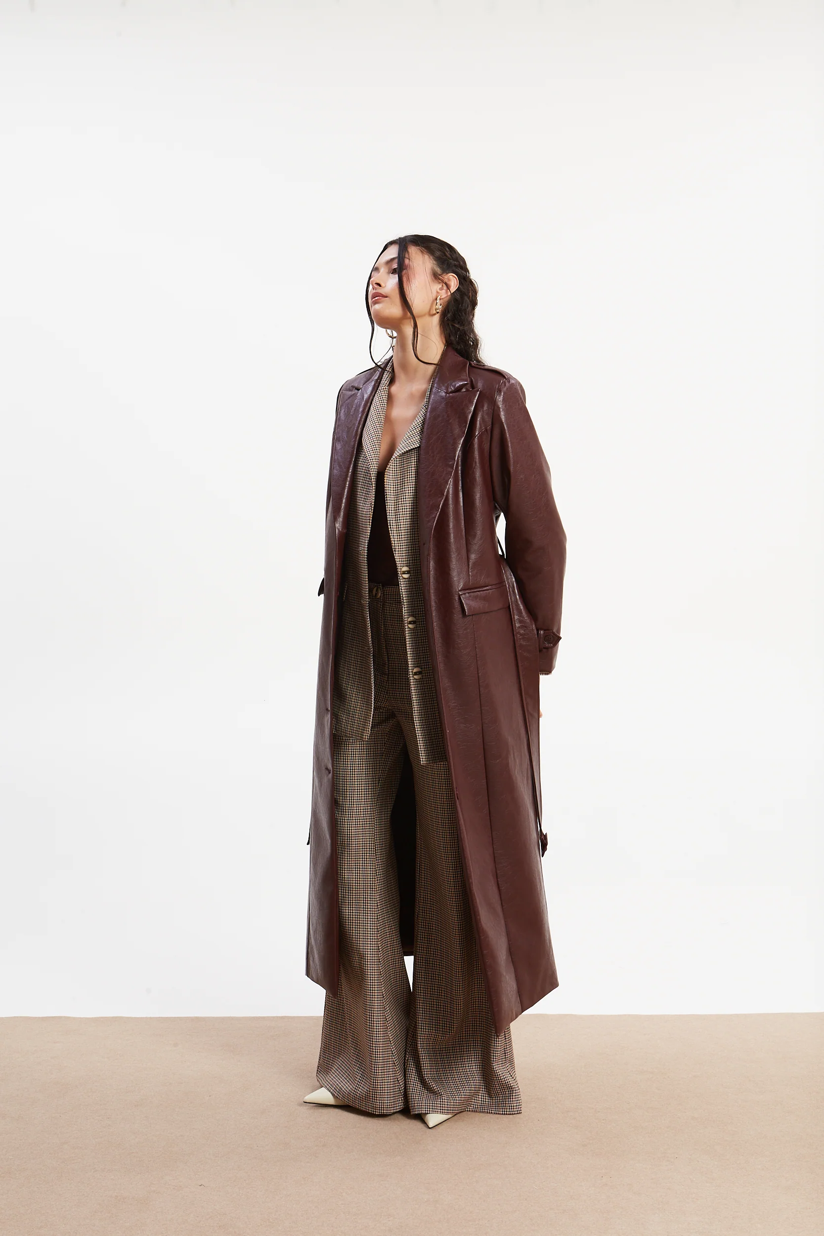 Sarah eco leather trench coat - Image 2