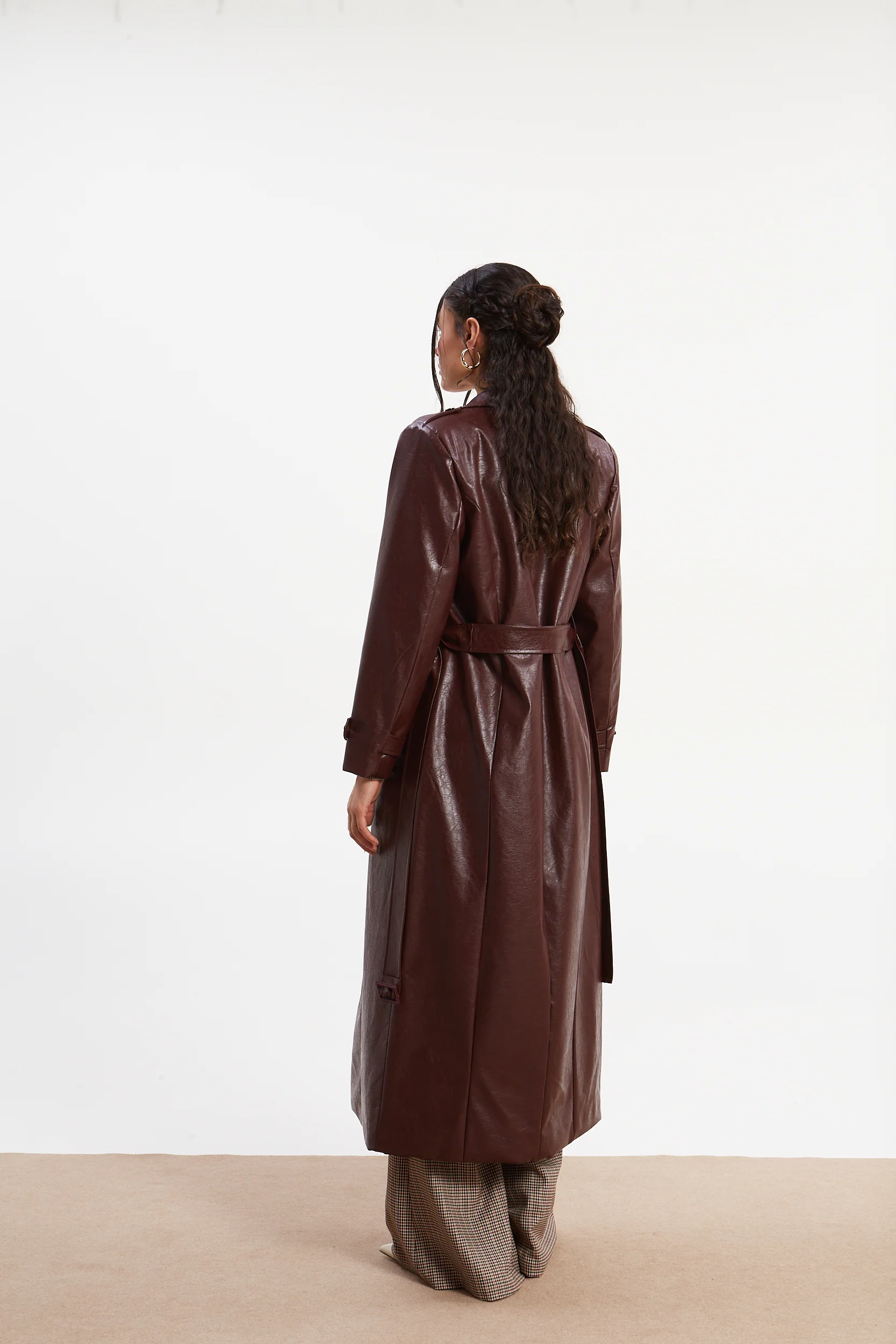 Sarah eco leather trench coat - Image 3
