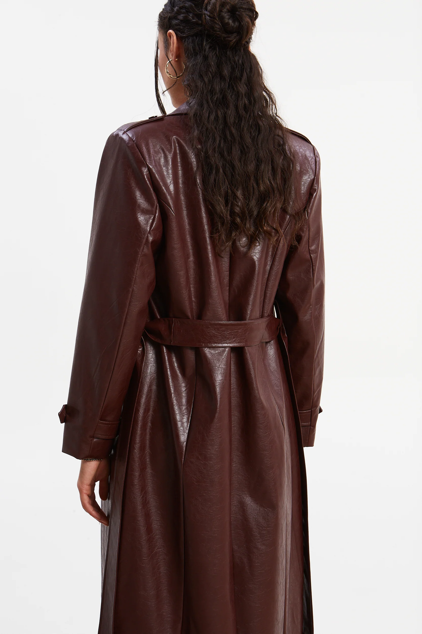 Sarah eco leather trench coat - Image 4
