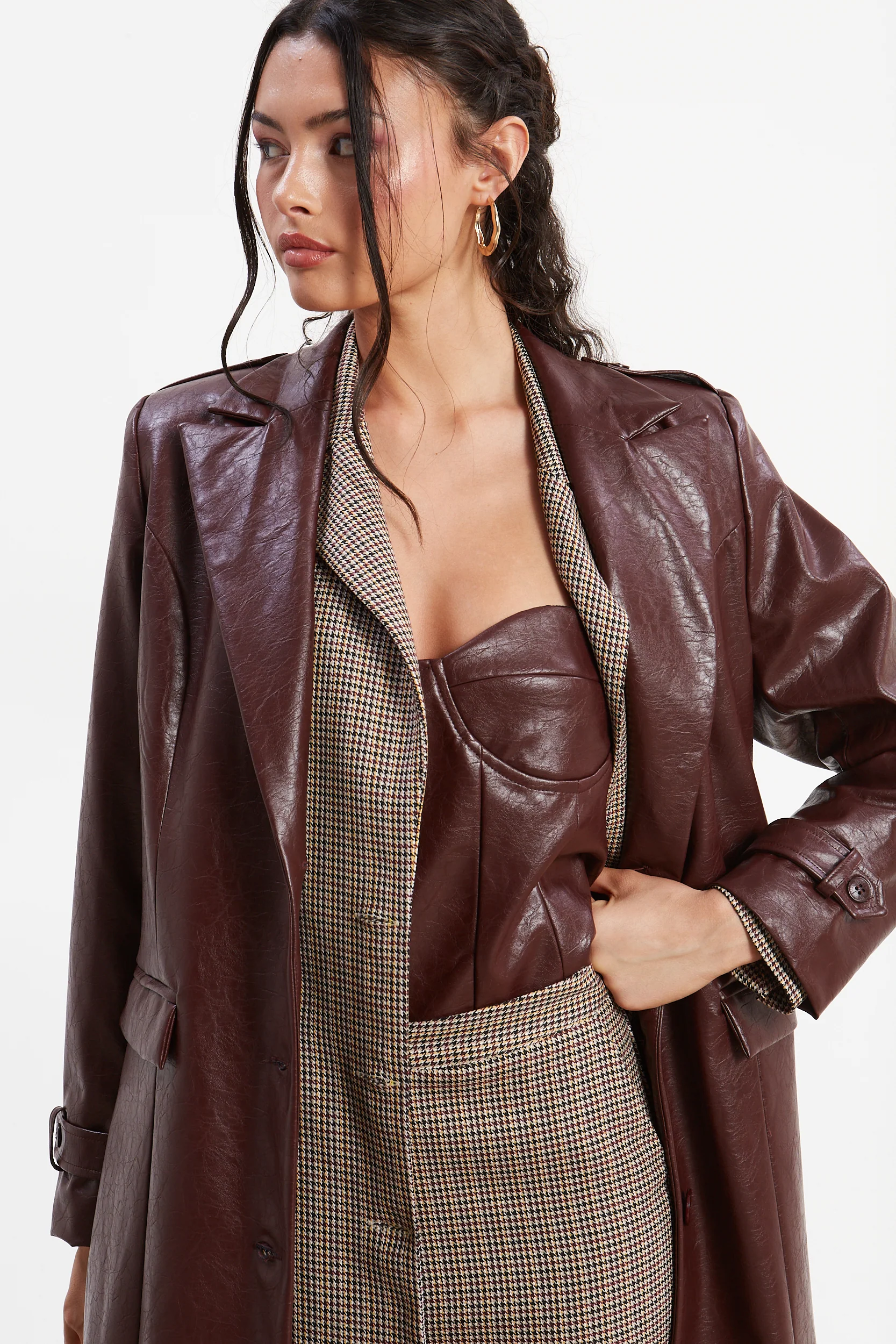 Sarah eco leather trench coat - Image 5