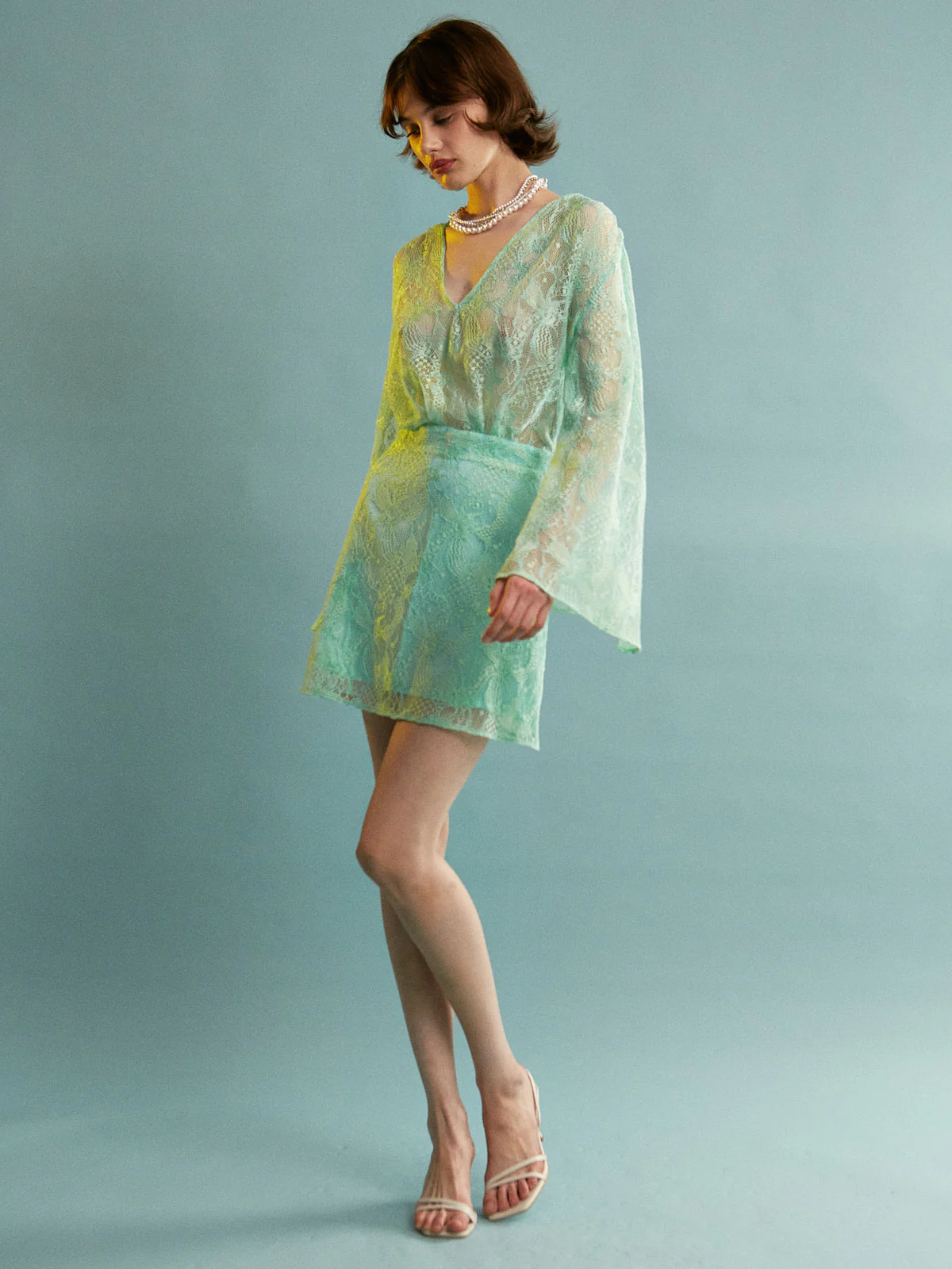 Sebille lace mini mint dress - Image 2