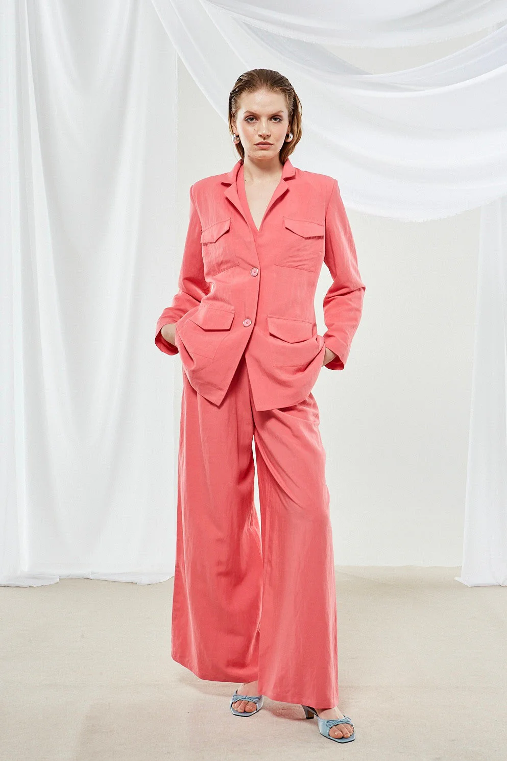 Senna coral pink blazer - Image 3