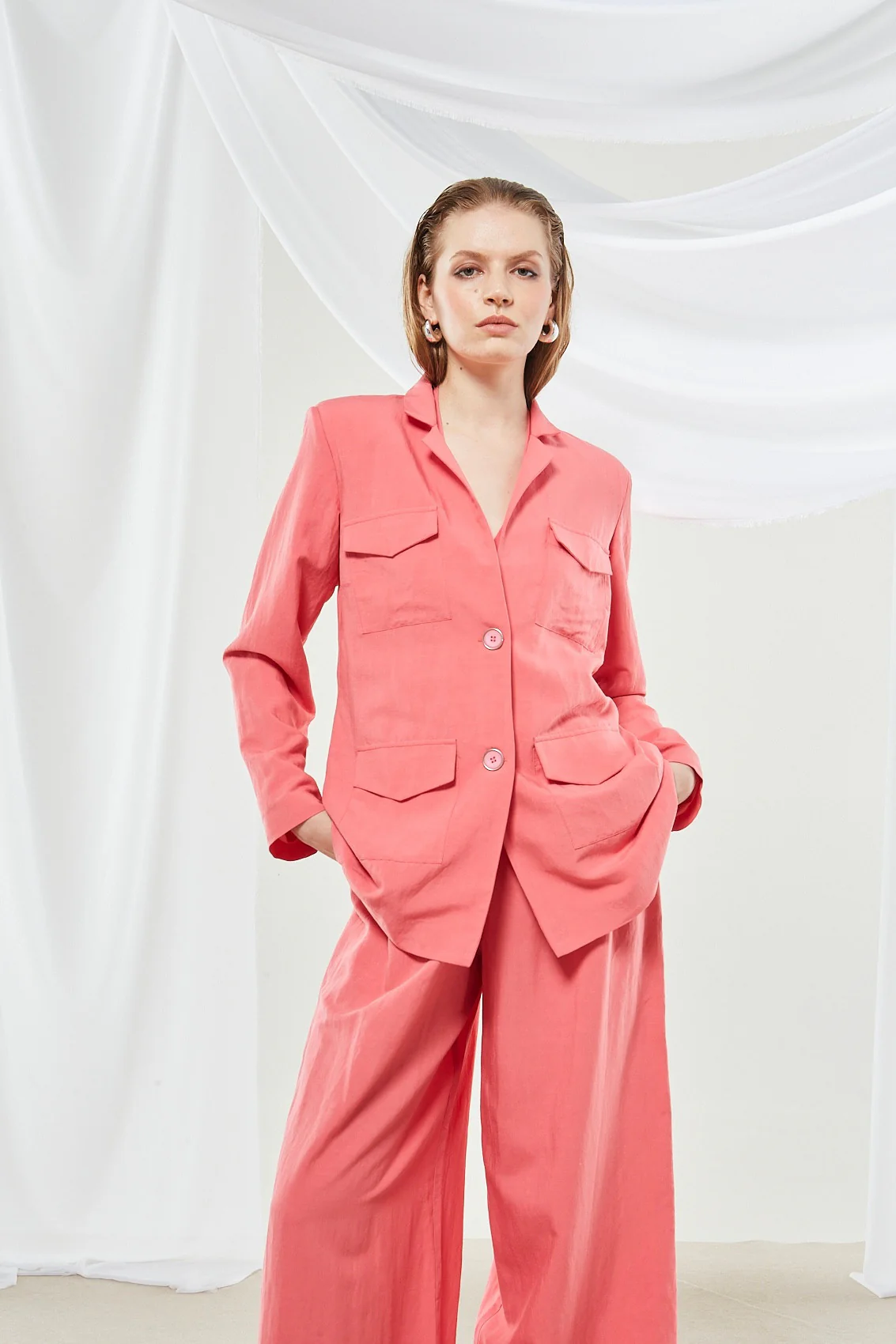 Senna coral pink blazer - Image 5