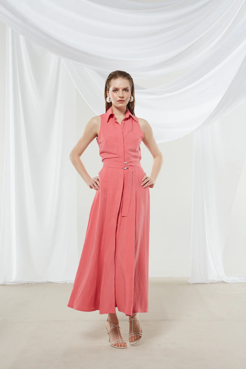 Senna coral shirtdress - Image 2