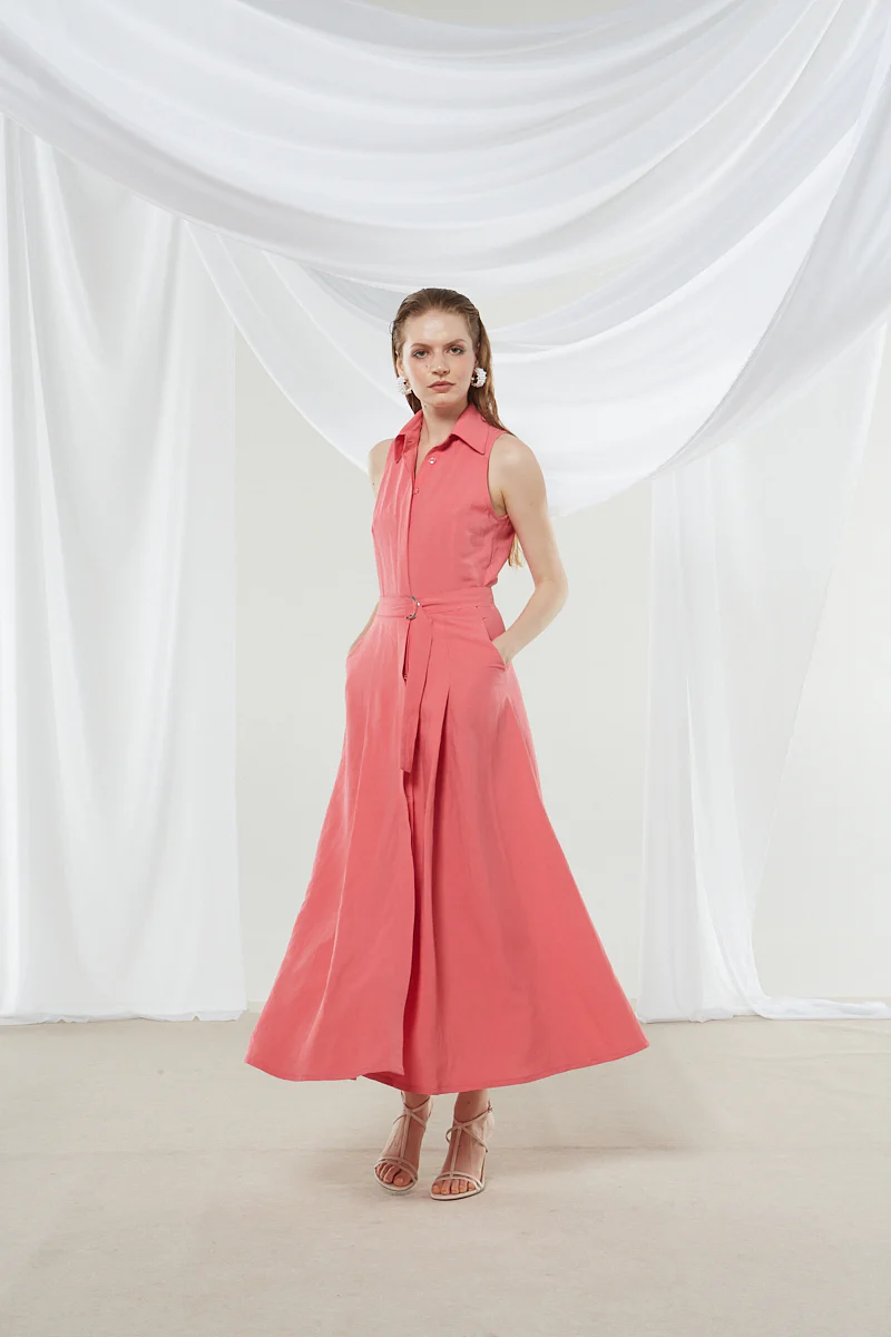 Senna coral shirtdress - Image 3