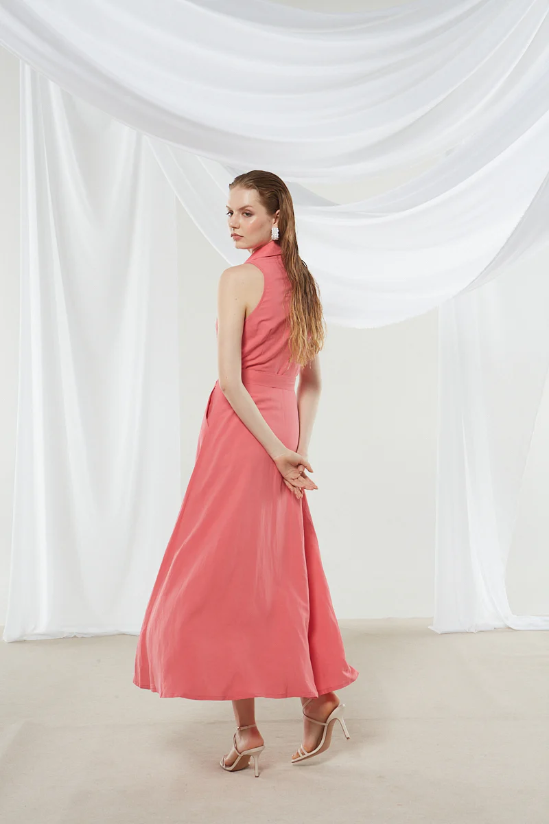 Senna coral shirtdress - Image 4