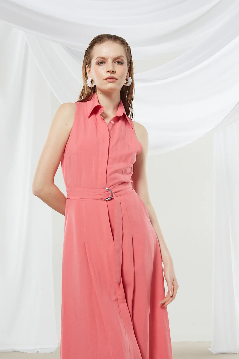 Senna coral shirtdress - Image 6