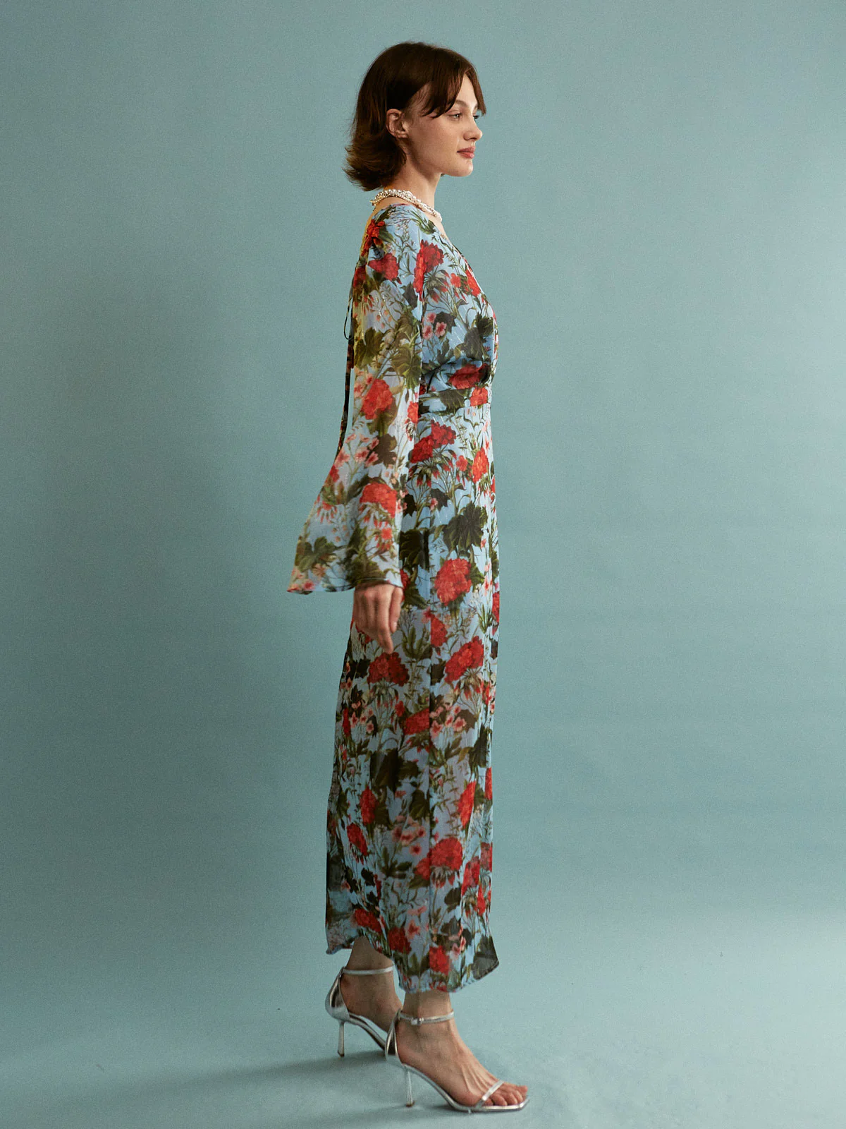Simone floral long sleeve dress - Image 3