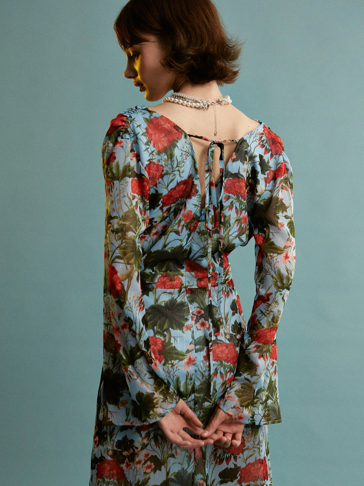 Simone floral long sleeve dress - Image 4