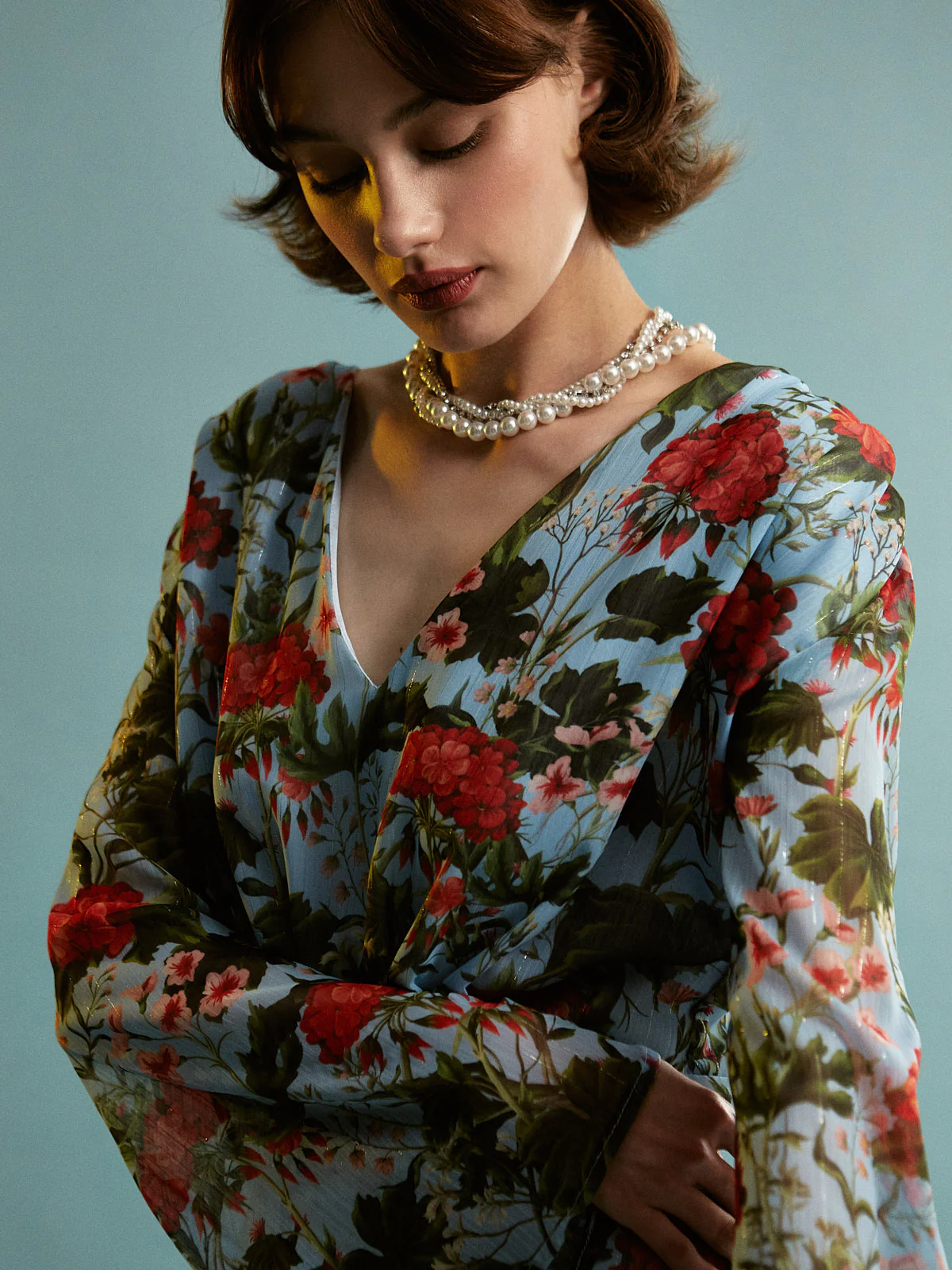 Simone floral long sleeve dress - Image 5