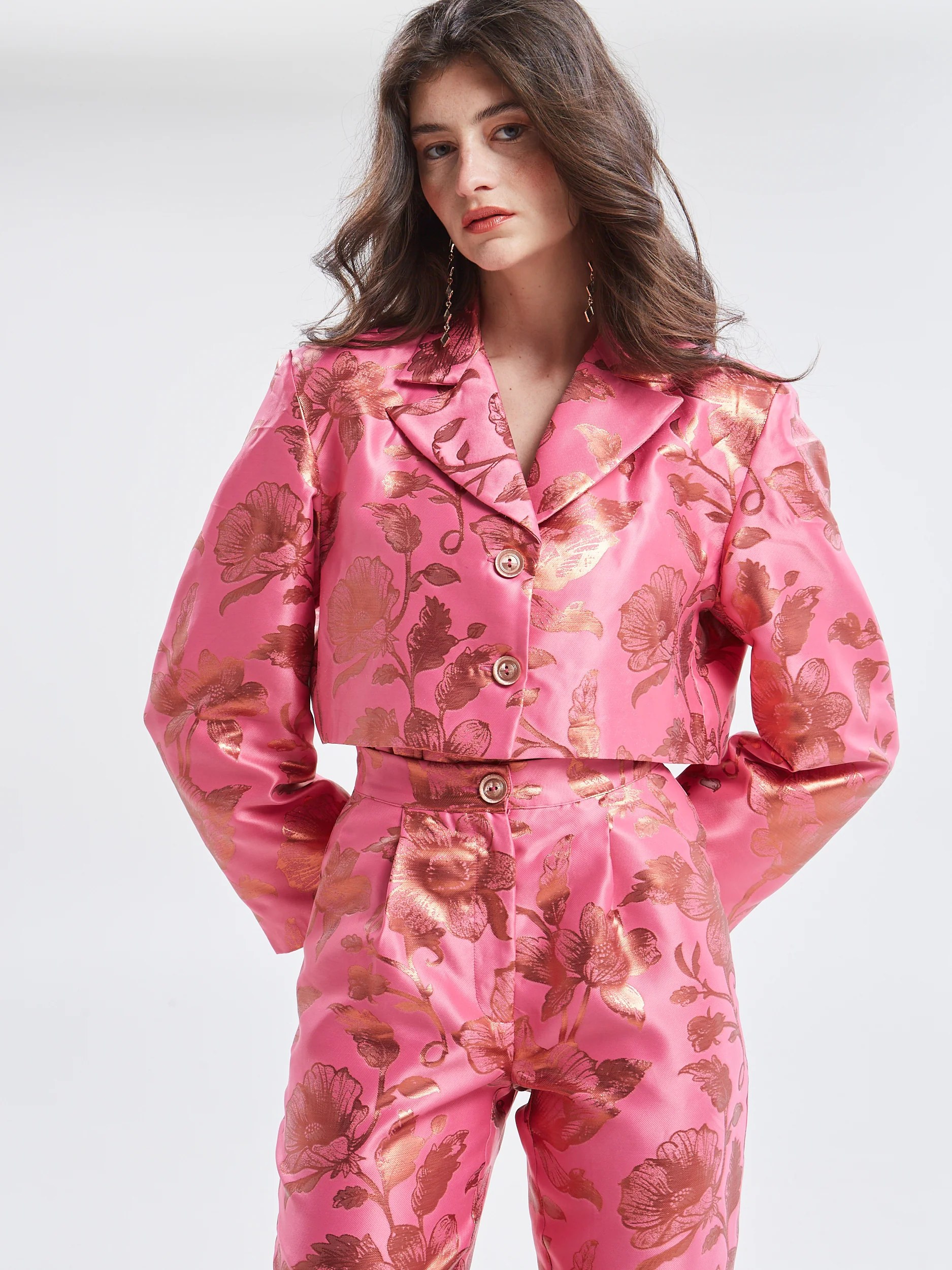 Solene brocade cropped blazer - Image 2
