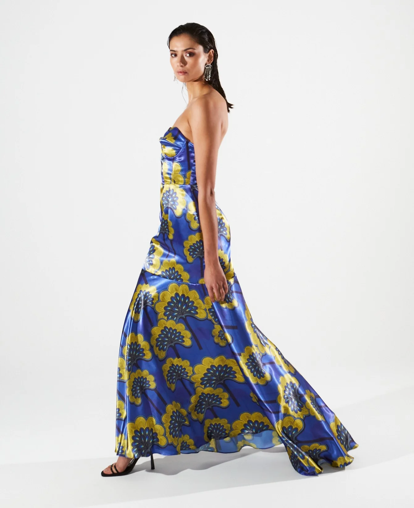 Tessa satin printed corset dress - Image 5