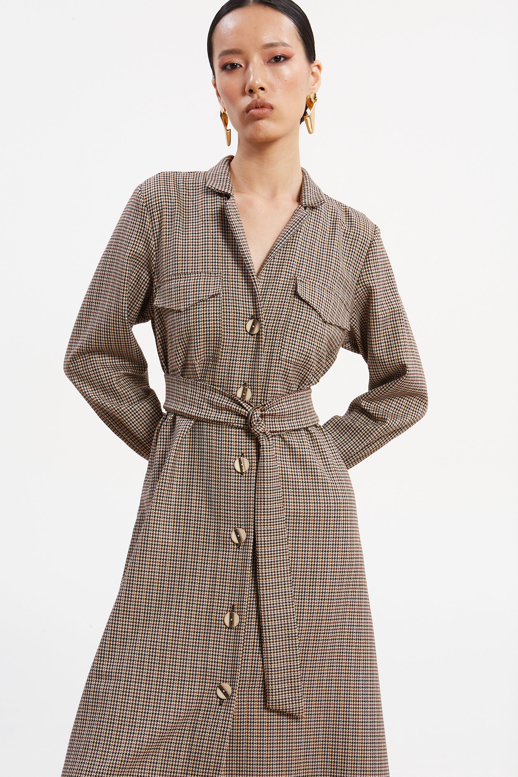 Victoria pied de poule shirtdress - Image 2