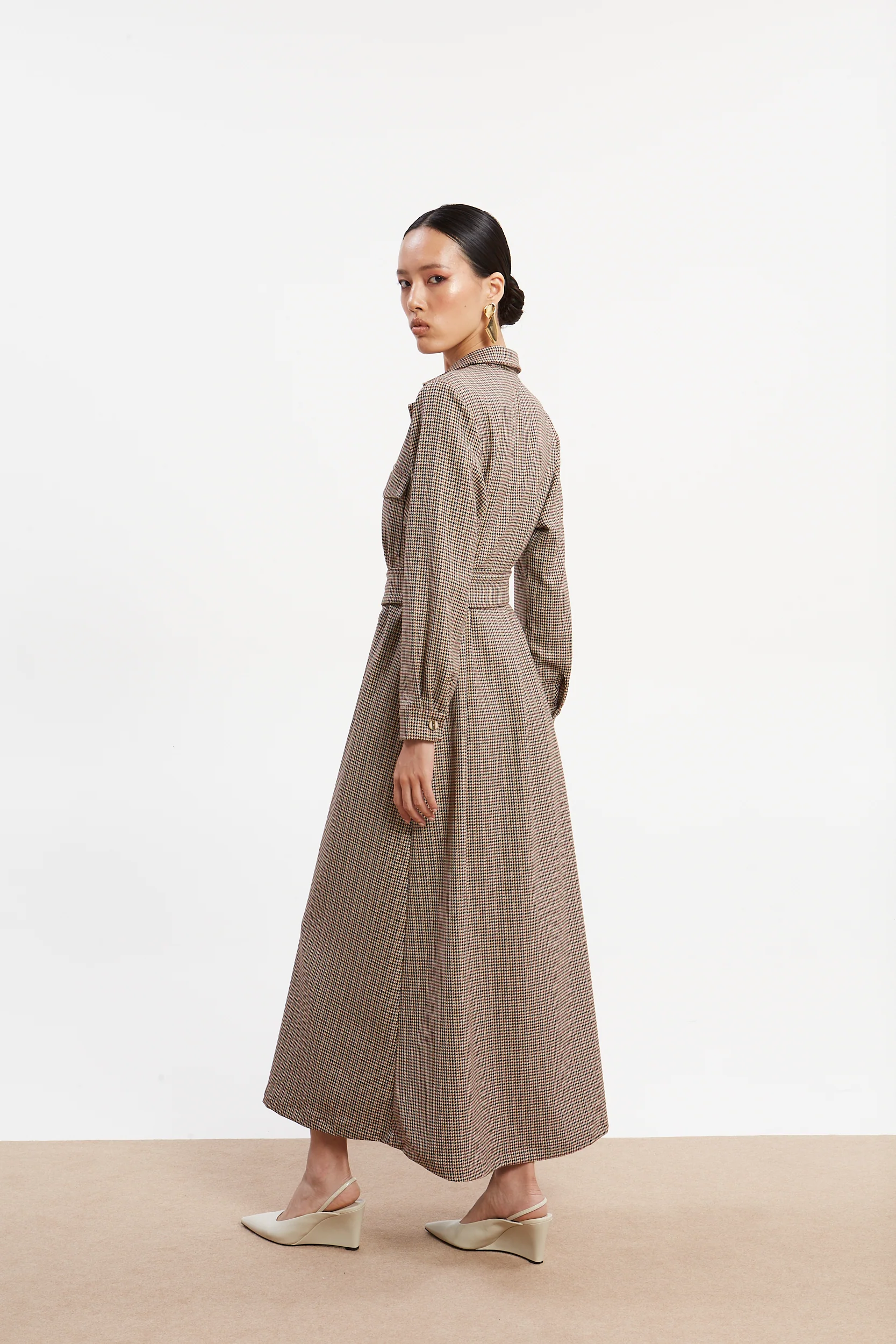 Victoria pied de poule shirtdress - Image 3