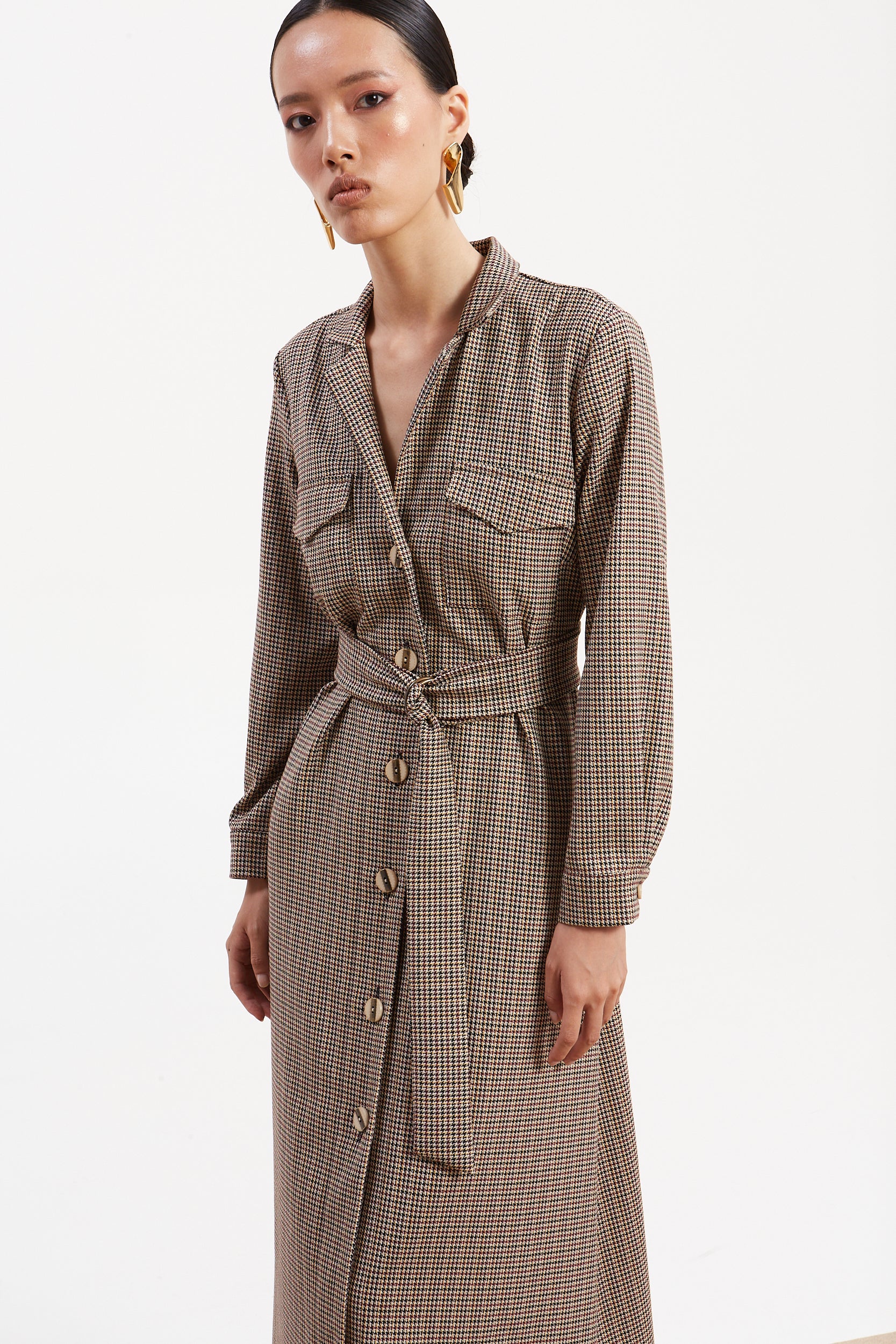 Victoria pied de poule shirtdress - Image 5