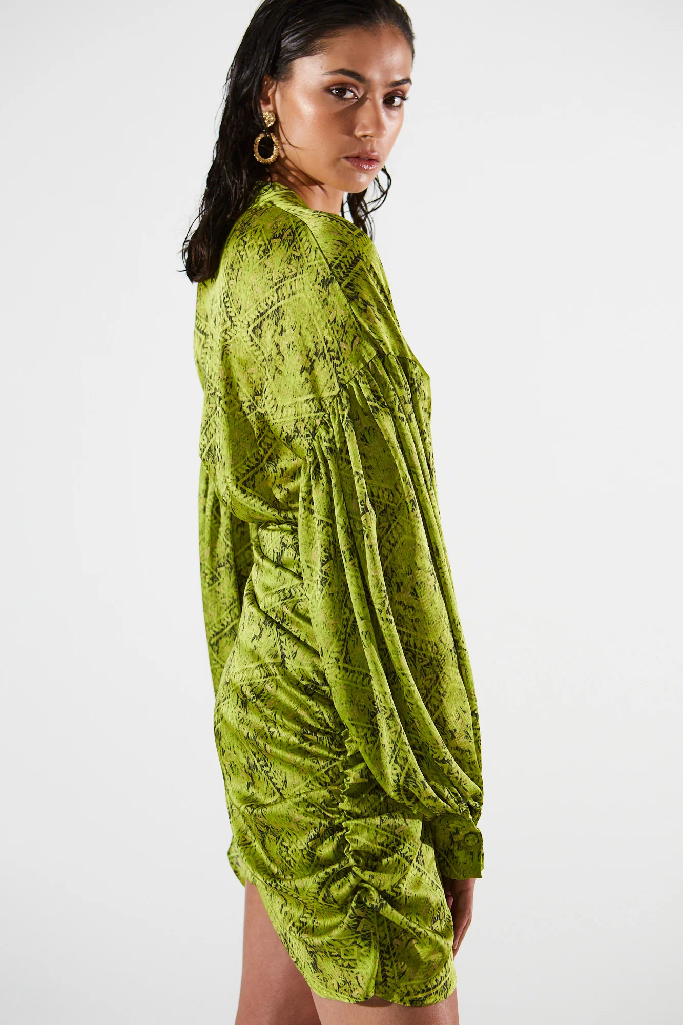 Viviana satin printed mini dress - Image 3