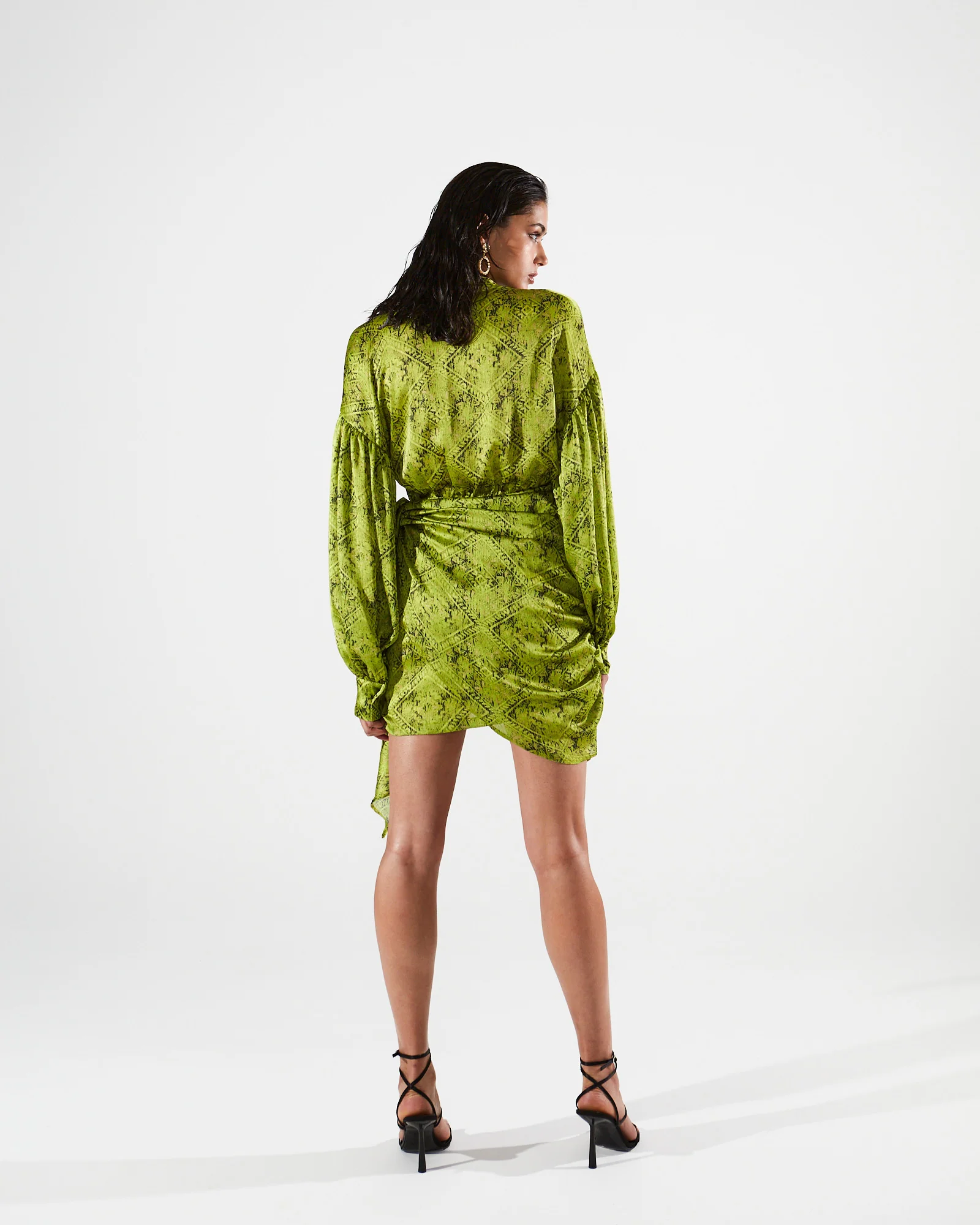 Viviana satin printed mini dress - Image 4
