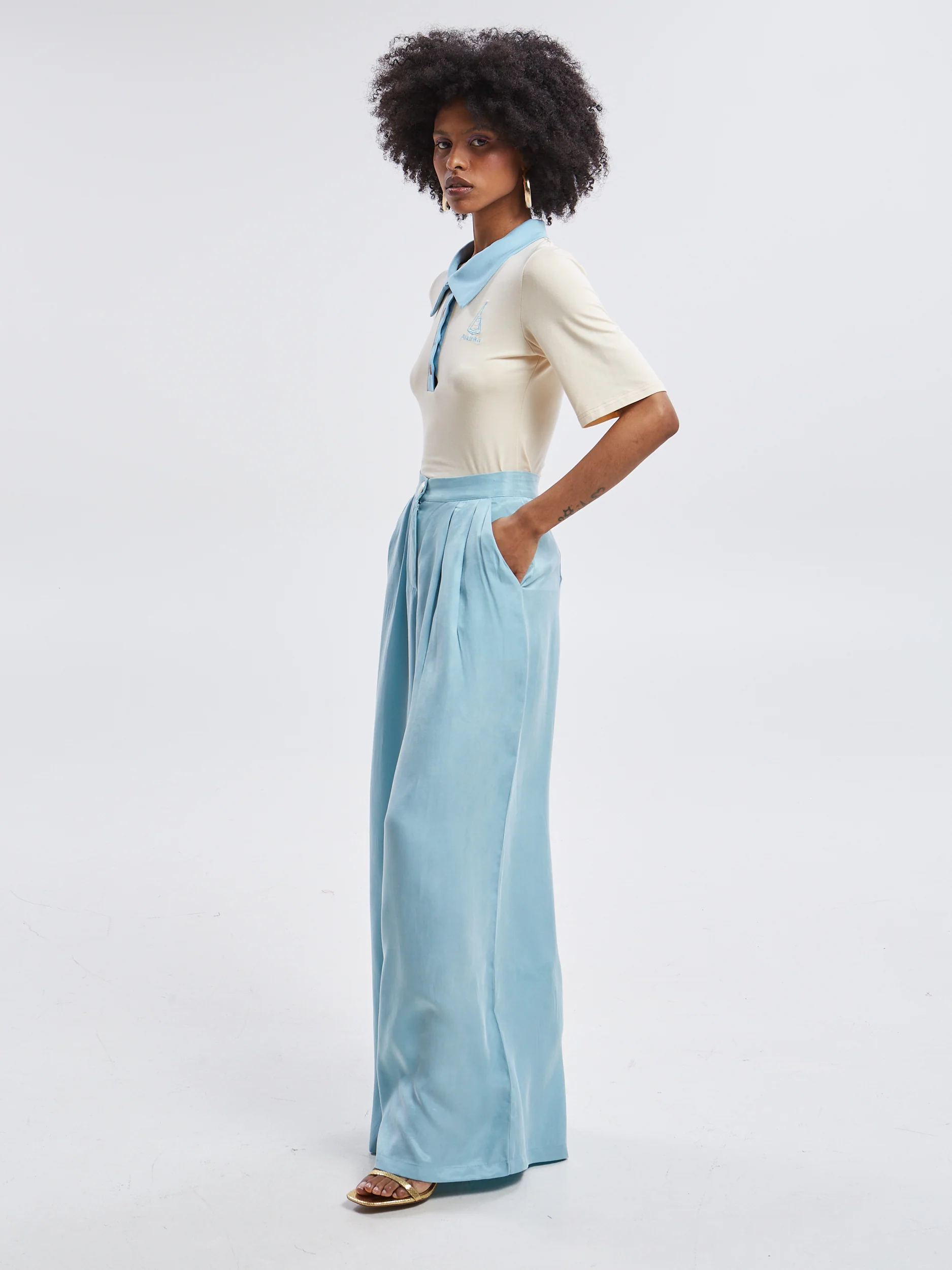 Yara polo ecru top - Image 5