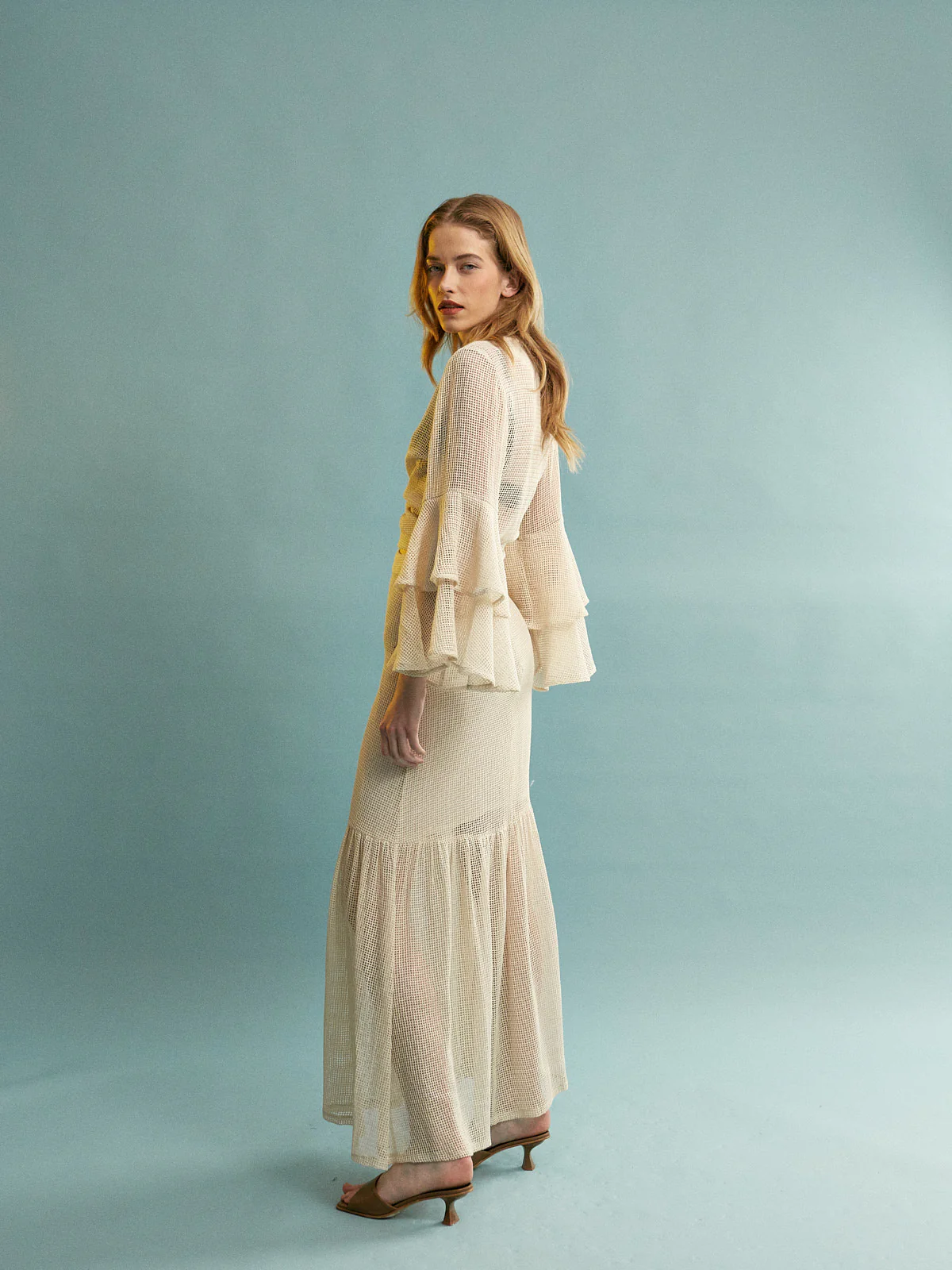 Zia cotton ruffle ecru skirt - Image 2