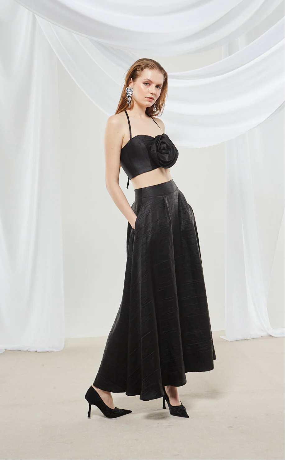 Zinnia wide black skirt