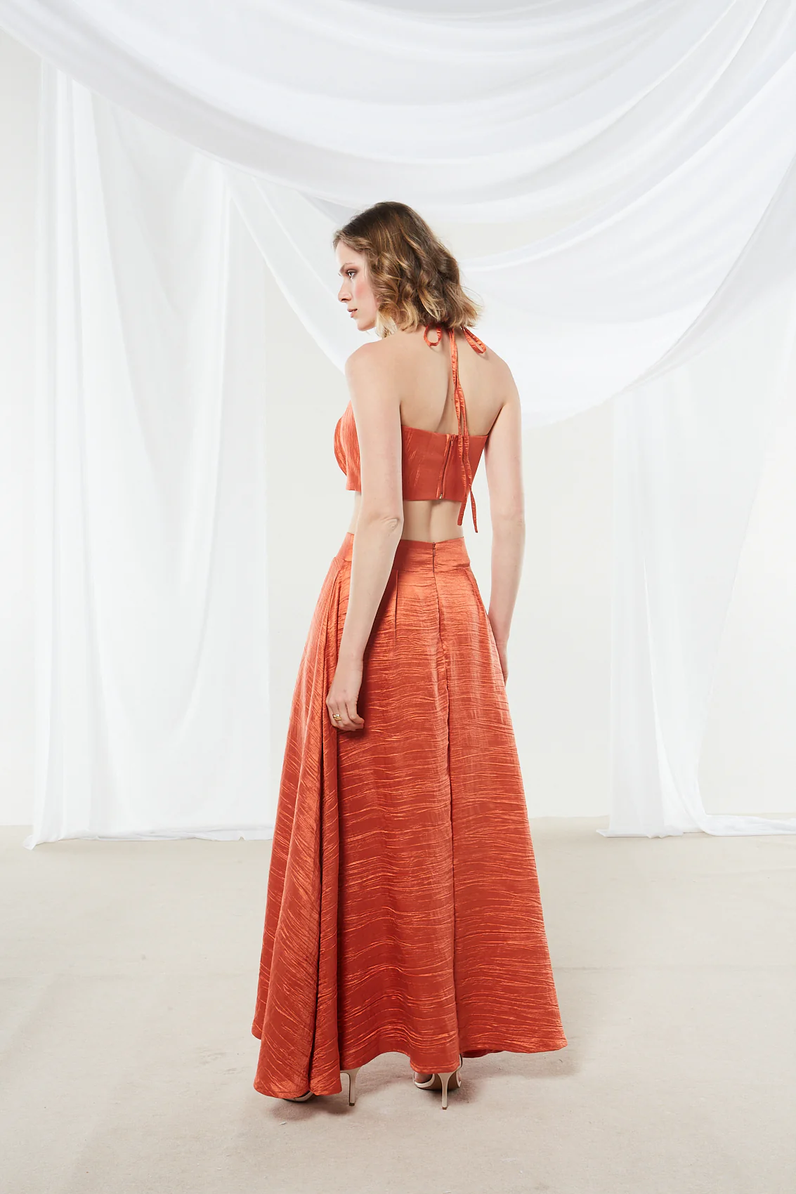 Zinnia wide rust orange skirt - Image 6