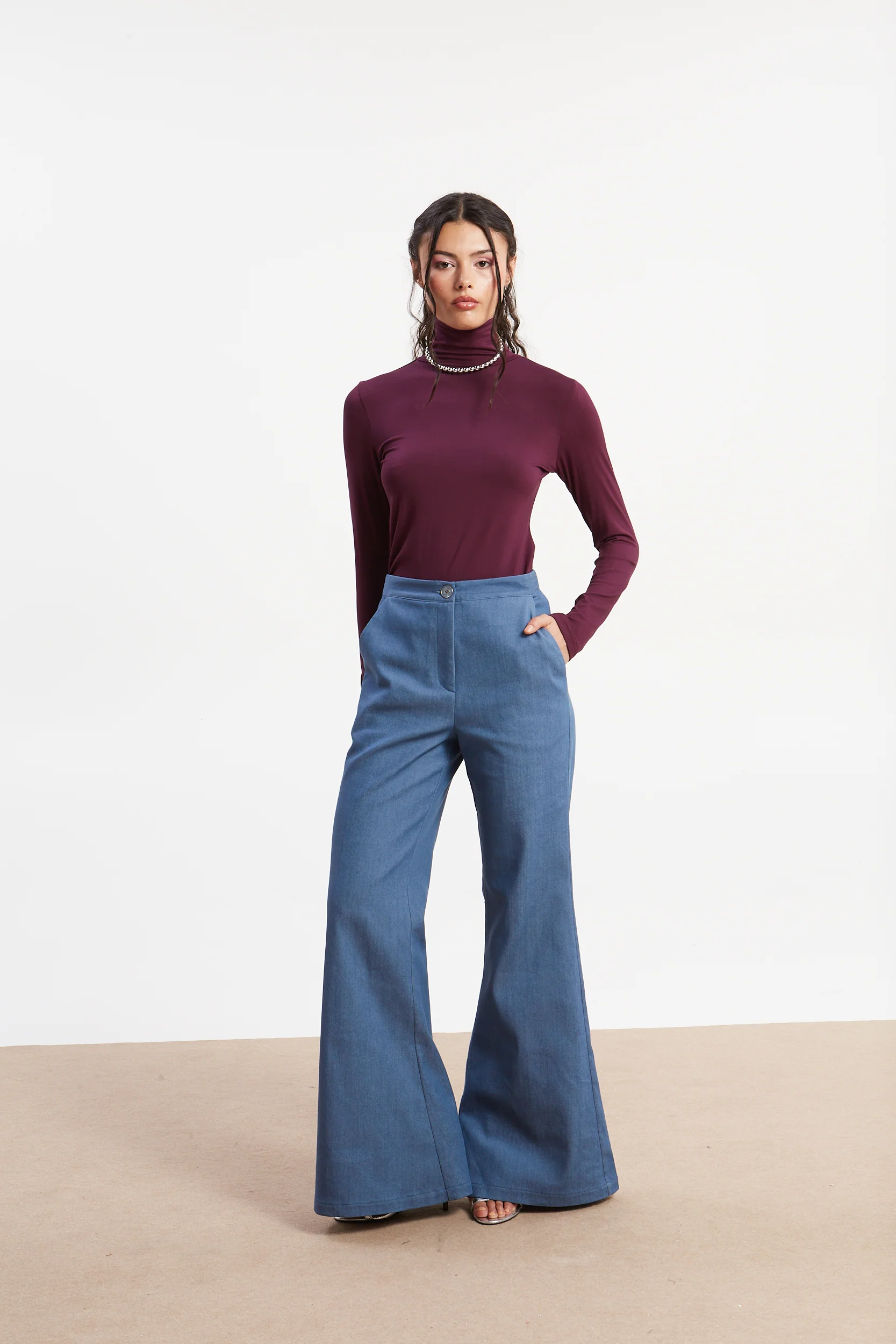 Zora denim flare pants - Image 3