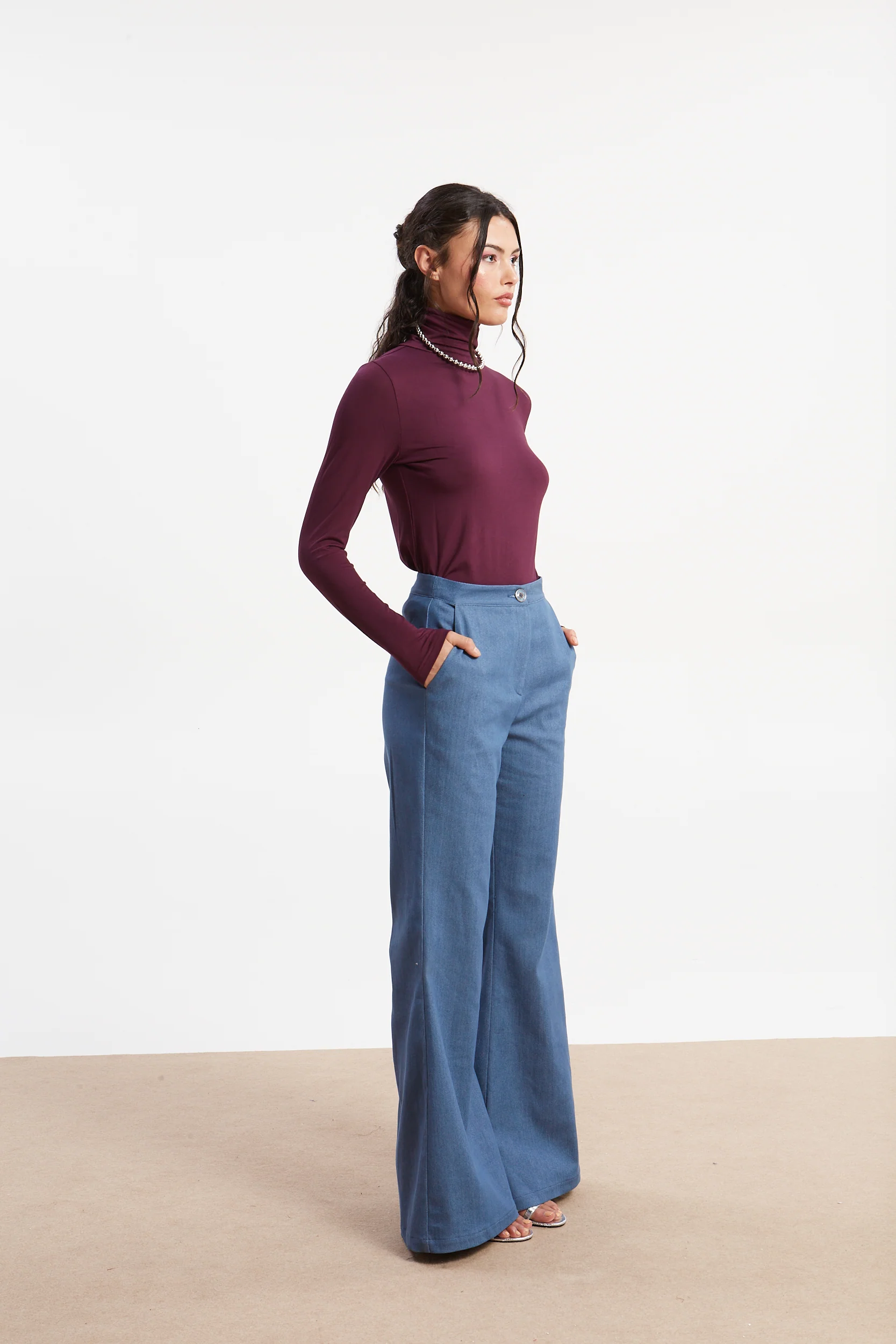 Zora denim flare pants - Image 4