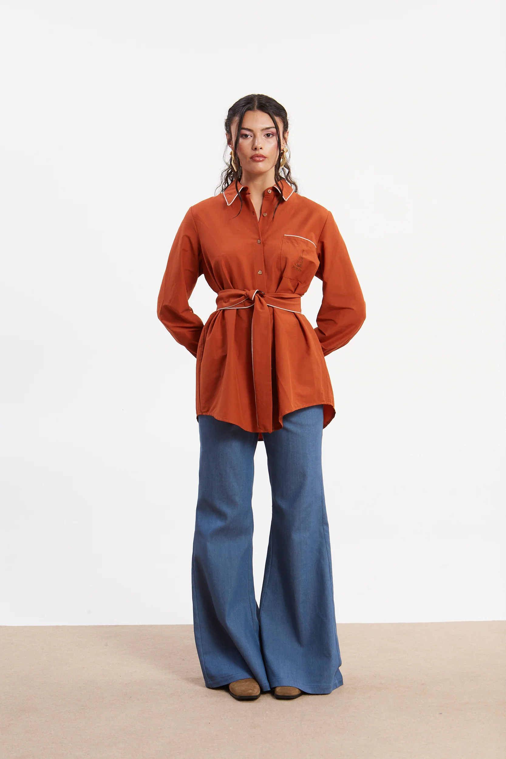 Zora denim flare pants - Image 5