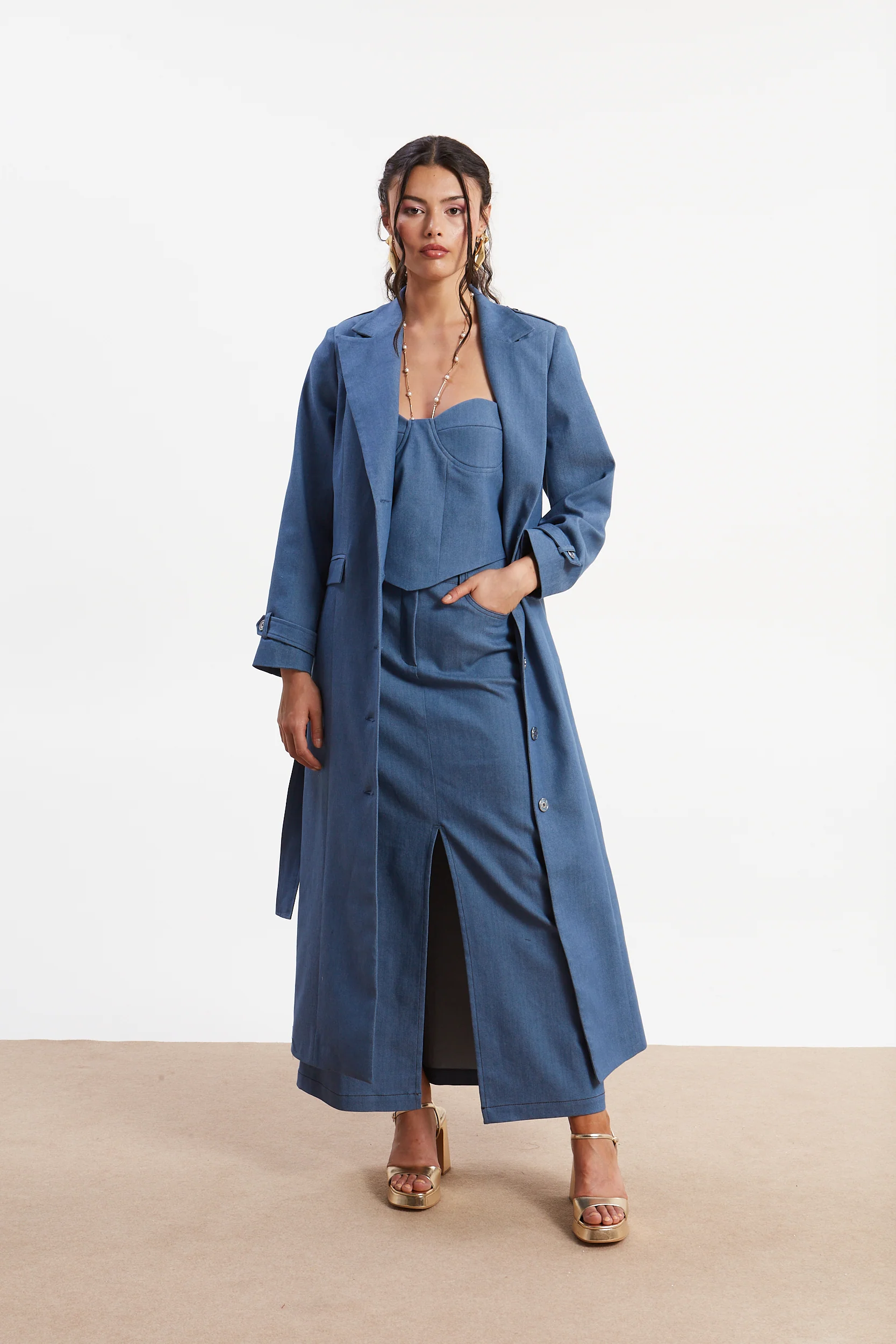 Zora denim trench coat - Image 3
